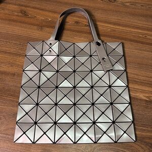 Issey Miyake Silver Geometric Tote